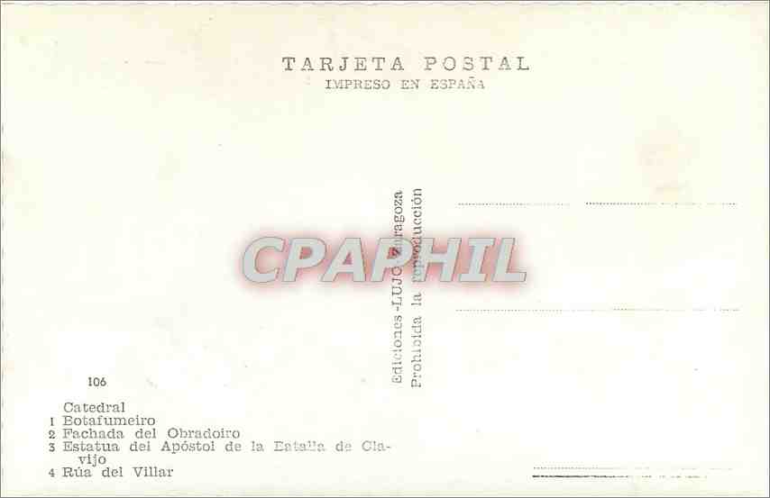 CPA Santiago de Compostela  — Back