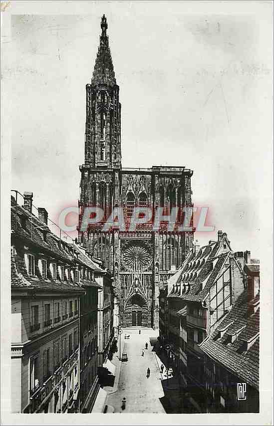 CPA Strasbourg La Cathedrale et la rue Merciere 