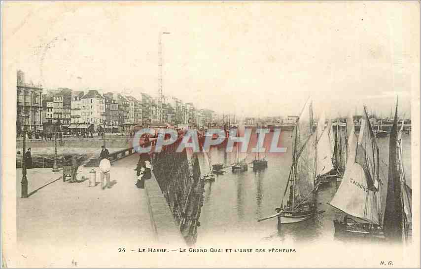 CPA Le Havre Le Grand Quai et L'Anse des Pecheurs Bateaux