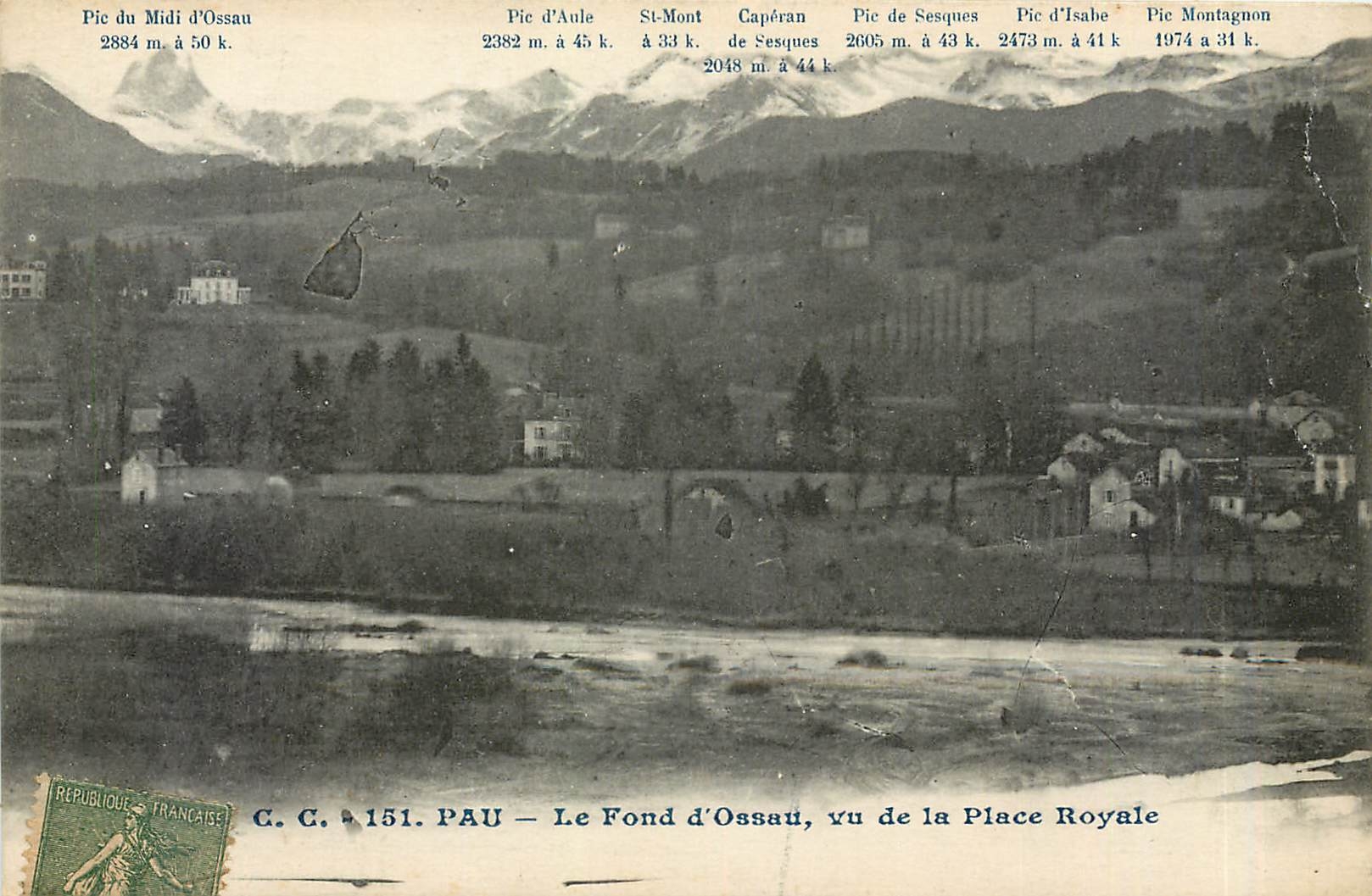 Le Fond d'Ossau, vu de la Place Royale — Pau — G.C. 151