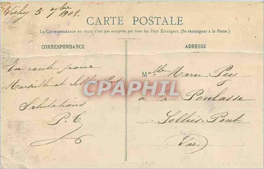 CPA Vichy Vue generale  — Rückseite