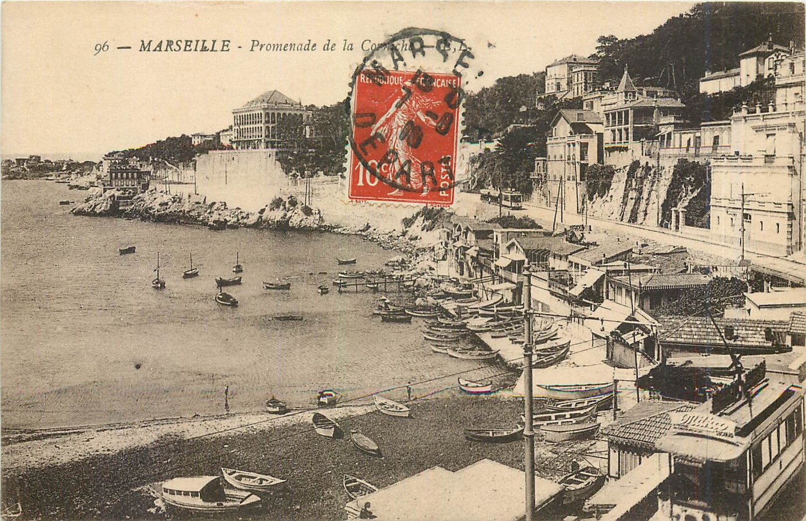 CPA Marseille Promenade de la Corniche Tramway
