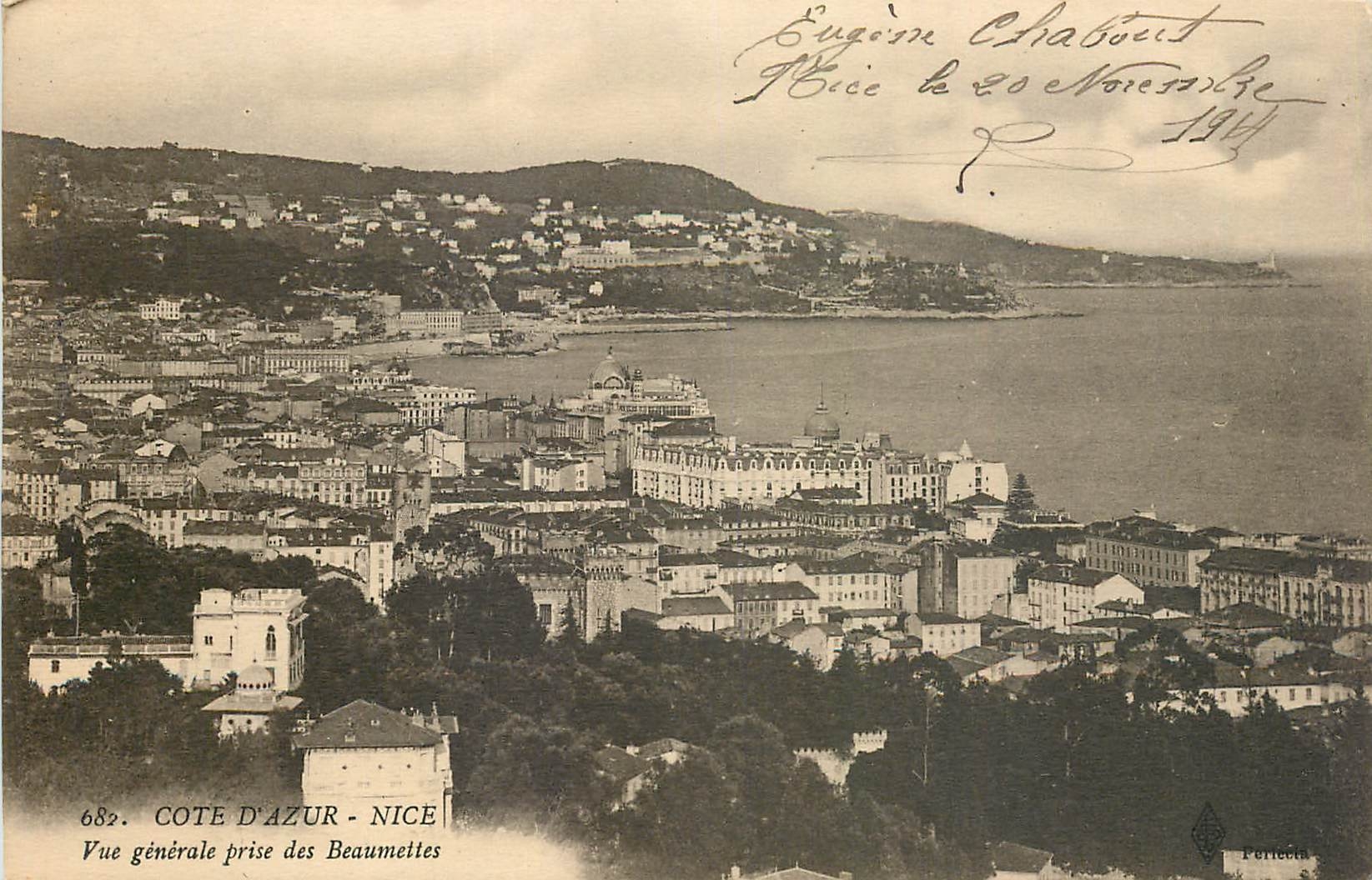 CPA Cote d'Azur Nice Vue generale prise des Beaumettes 