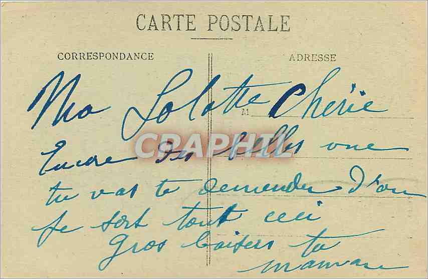 CPA Tunnel de Tavannes  — Verso