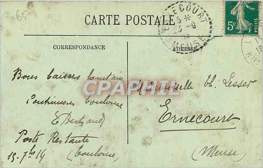 CPA Lourdes Le Chateau et les Montagnes  — Verso