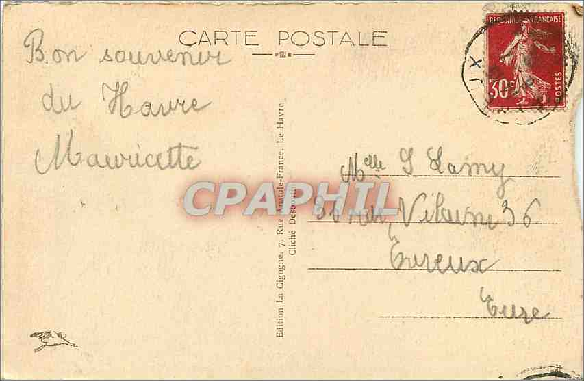 CPA Le Paquebot Normandie de la Cie Generale Transatlantique  — Rückseite