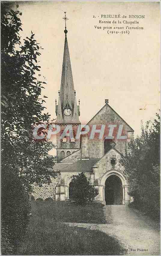 CPA Prieure de Binson Entree de la Chapelle Vue prise avant l'invasion 