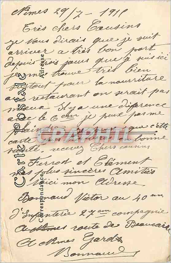 CPA Nimes La Tour Magne  — Rückseite