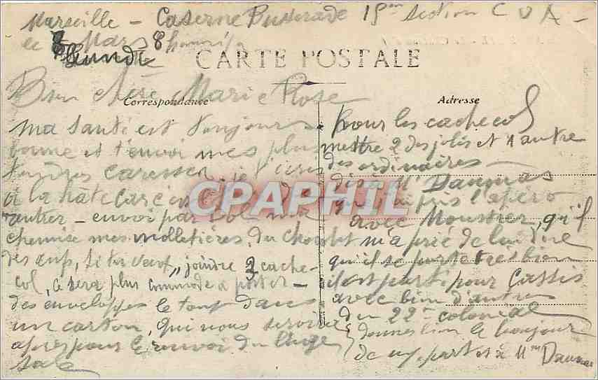 CPA Marseille Le Chateau d'If  — Verso