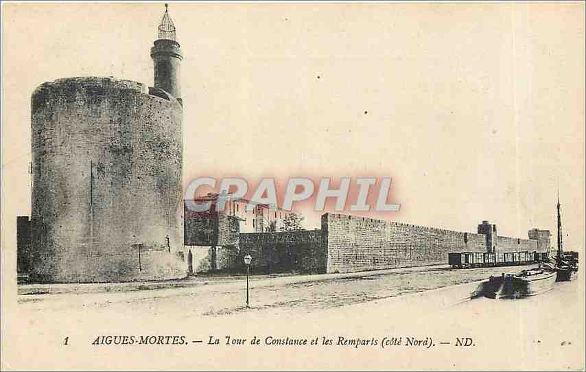 CPA Aigues Mortes La Tour de Constance et les Remparts cote Nord 