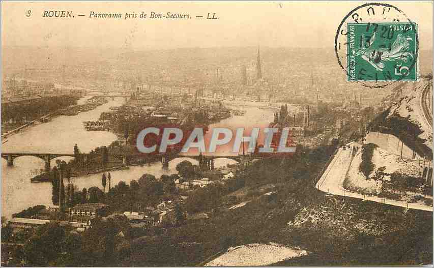 CPA Rouen Panorama pris de Bon Secours 