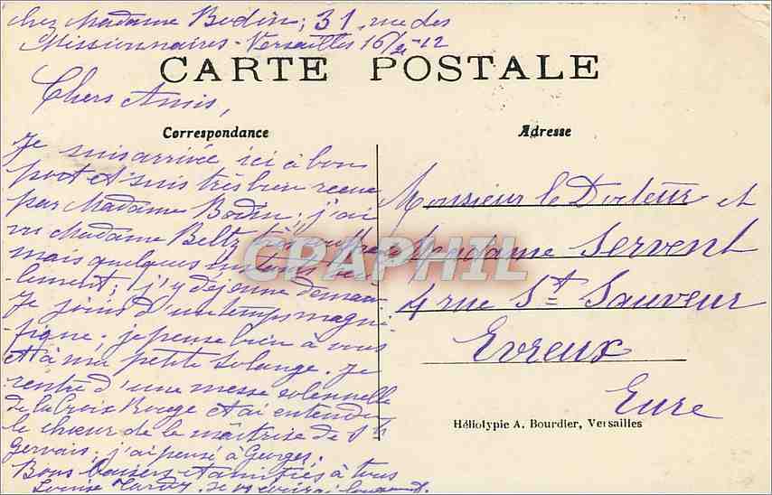 CPA Versailles Marie Antoinette Reine de France  — Verso