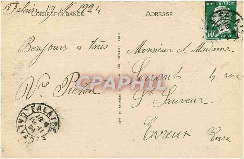 CPA Falaise Eglise Saint Gervais  — Rückseite