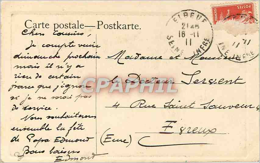 CPA Petit Amis Femme — Verso