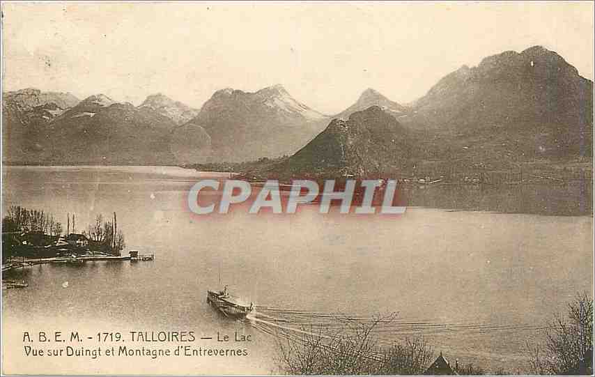 CPA Talloires Le Lac Vue sur Duingt et Montagne d'Entrevernes 