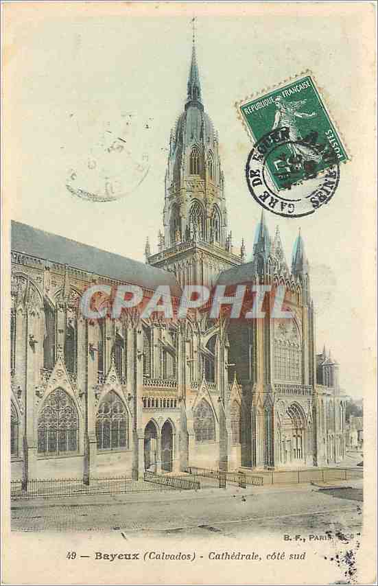 CPA Bayeux Calvados Cathedrale cote sud 
