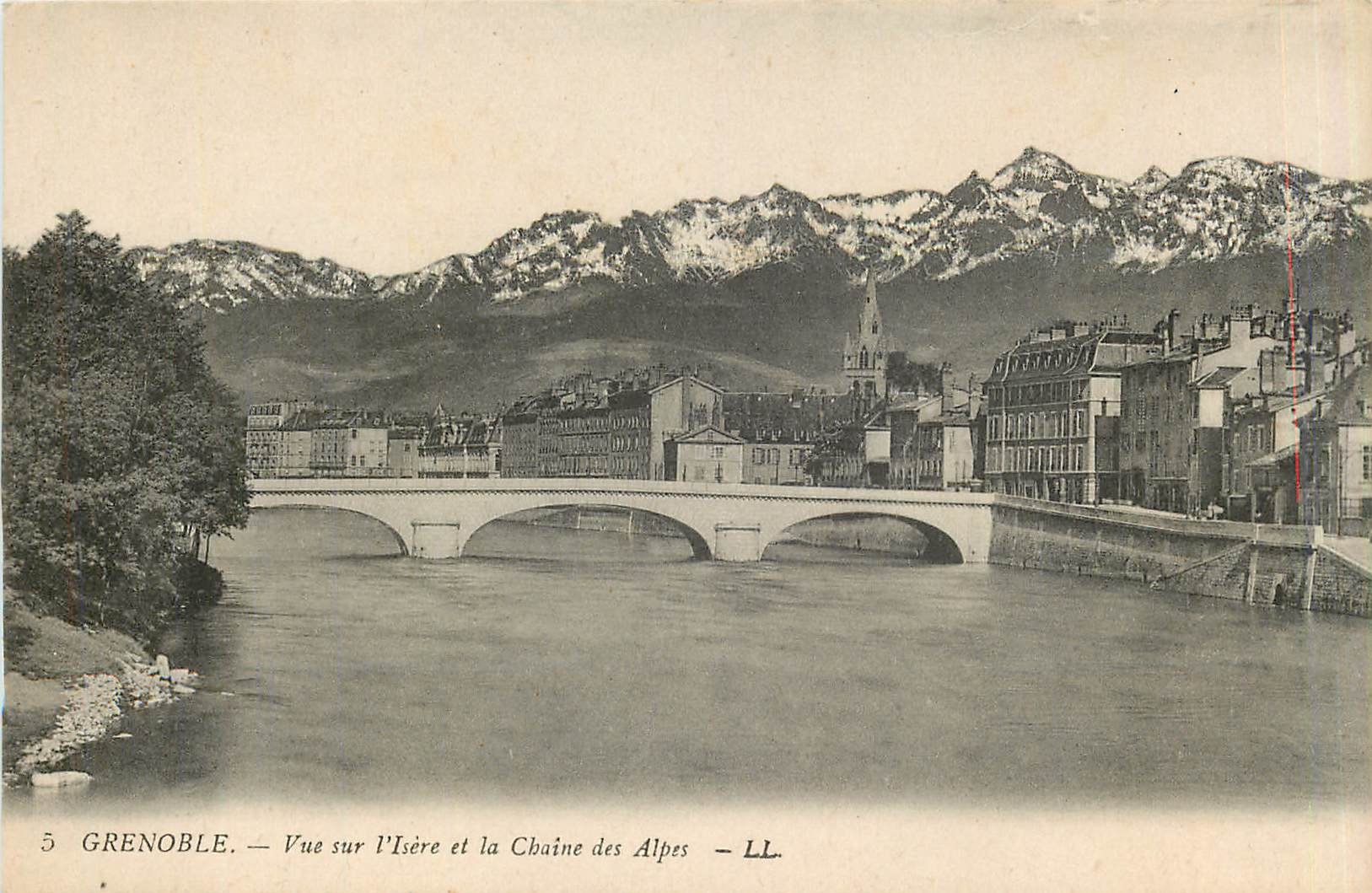 CPA Grenoble Vue sur l'Isere et la Chaine des Alpes 