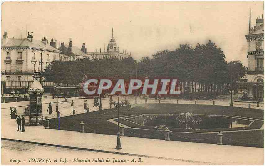 CPA Tours I et L Place du Palais de Justice 