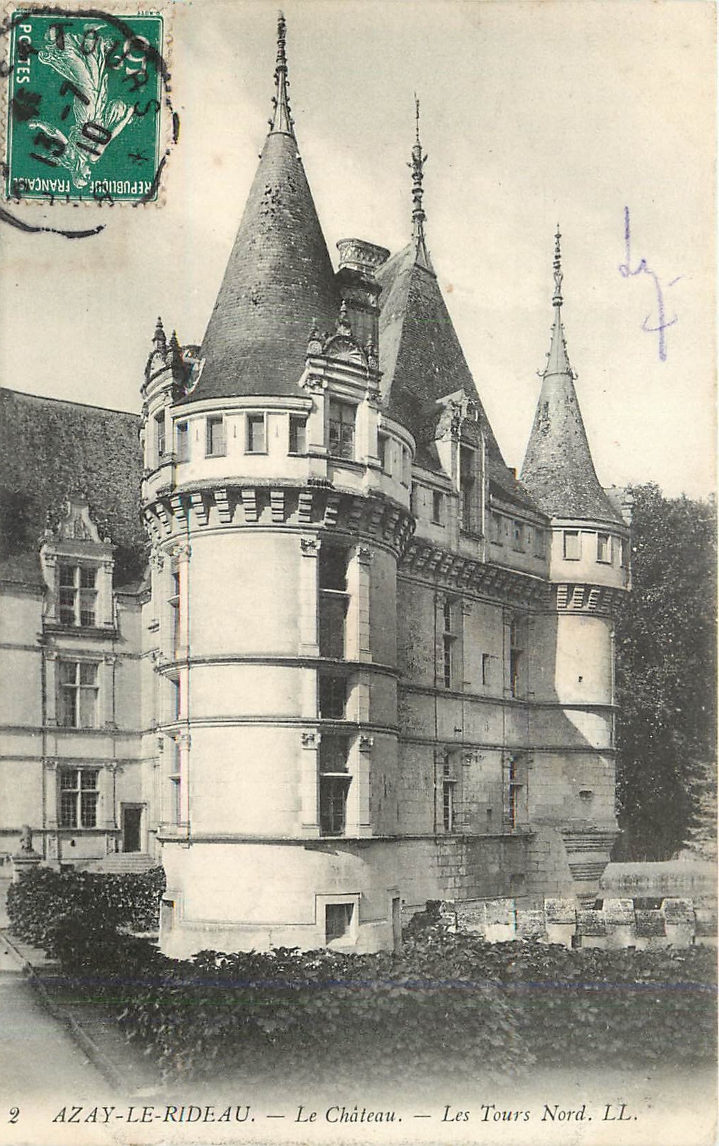 CPA Azay le Rideau Le Chateau Les Tours Nord 