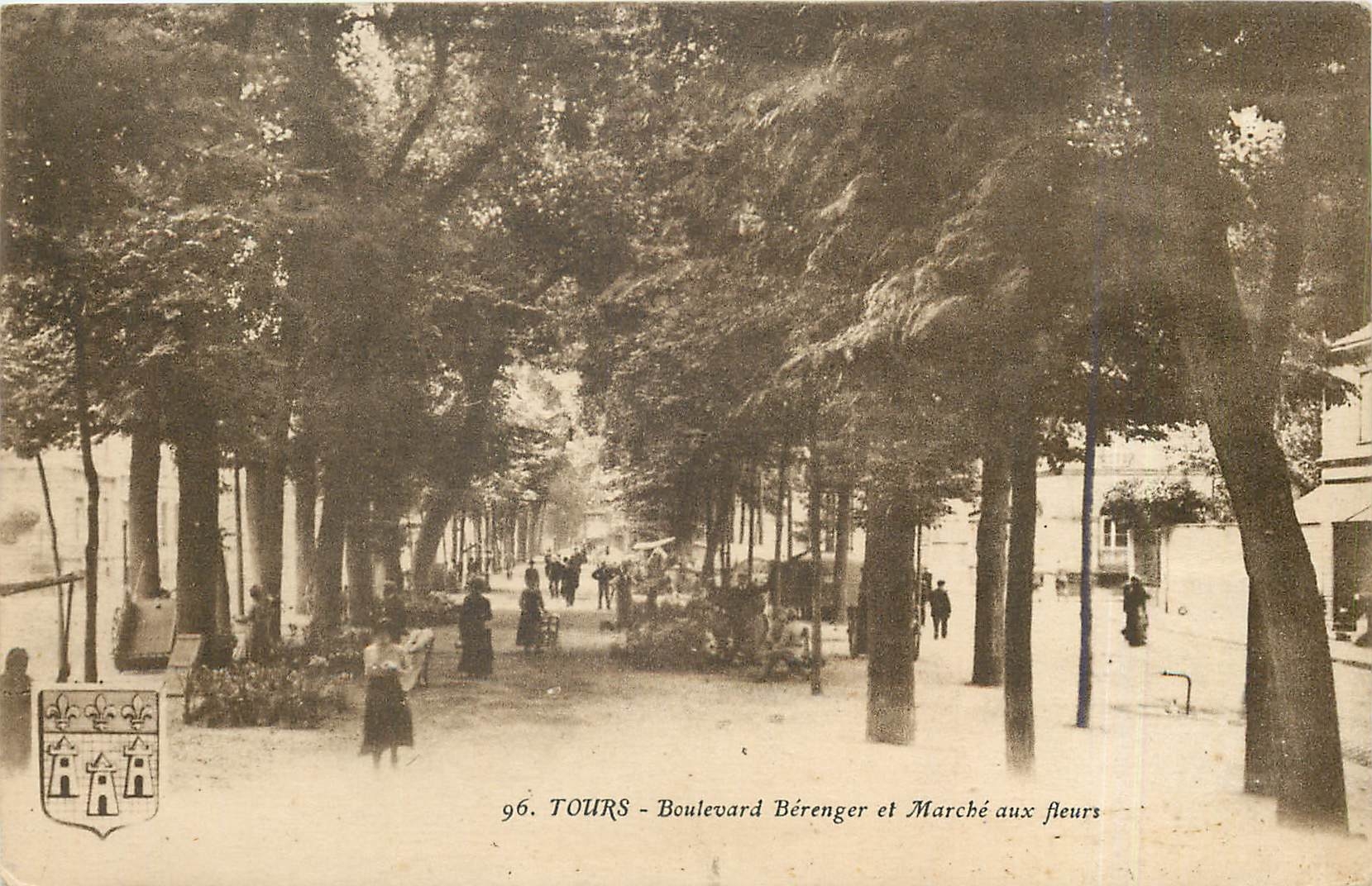 CPA Tours Boulevard Berenger et Marche aux fleurs 