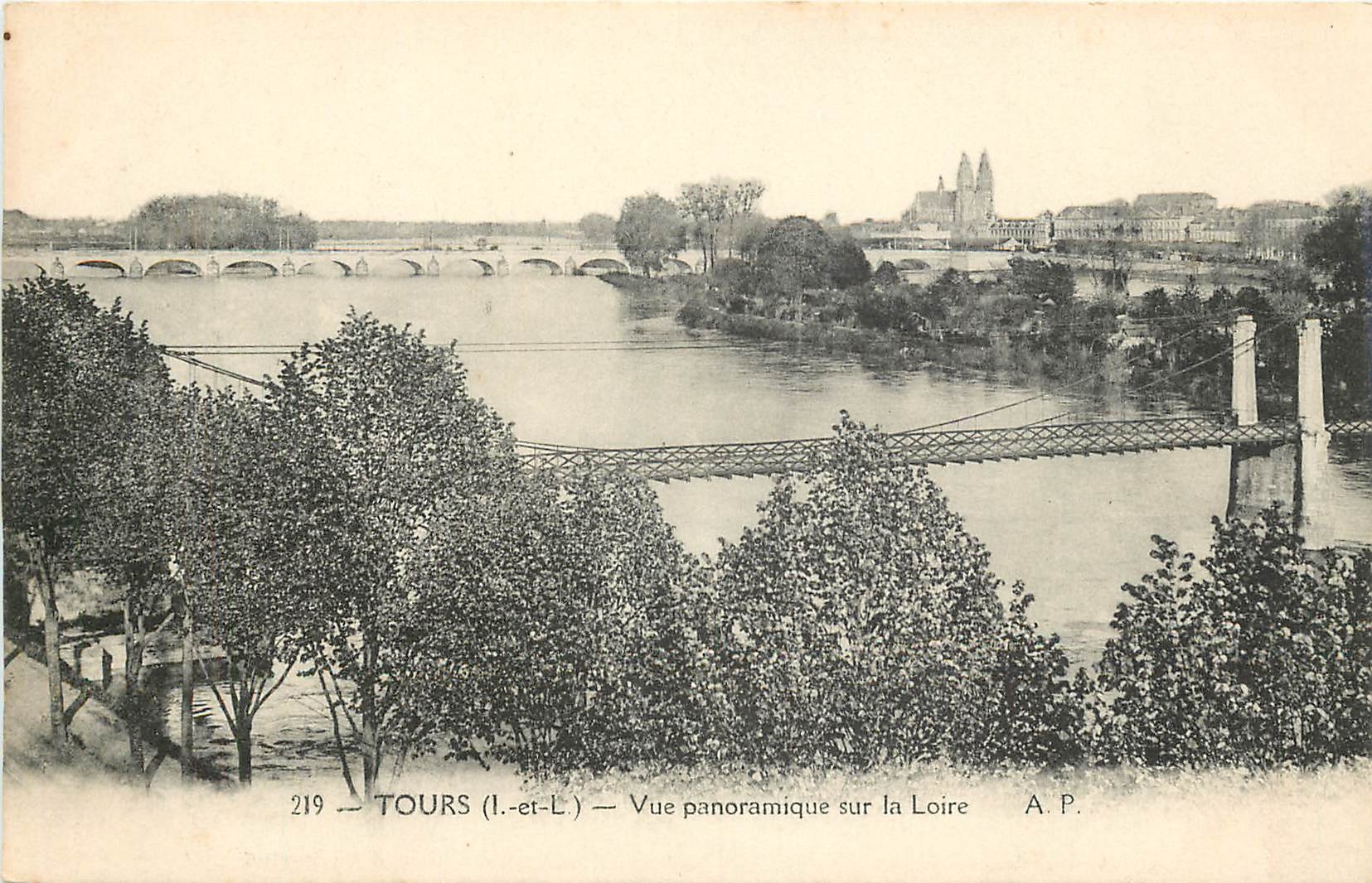 CPA Tours I et L Vue panoramique sur la Loire 