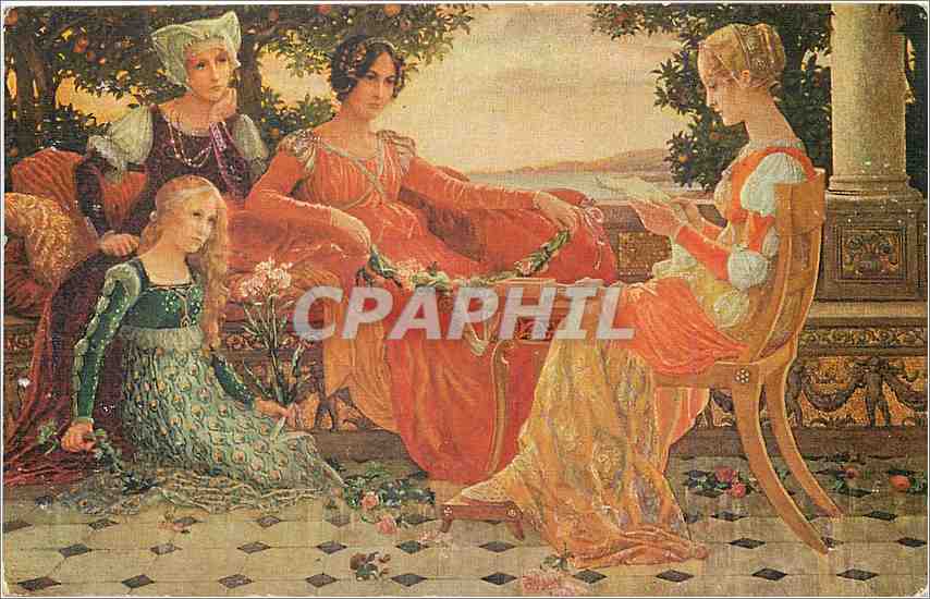 CPA Mlle Elisabeth Sonrel Poesie du soir