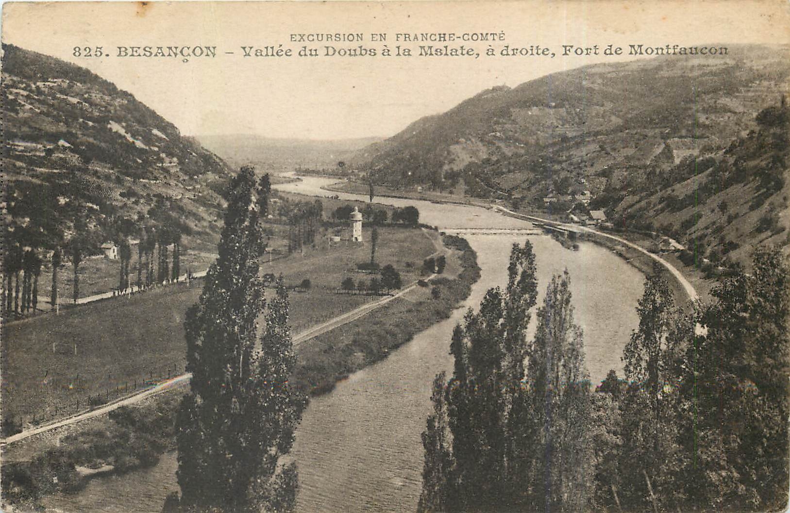 CPA Besancon Vallee du Doubs a la Malate a droite Fort de Montfaucon 