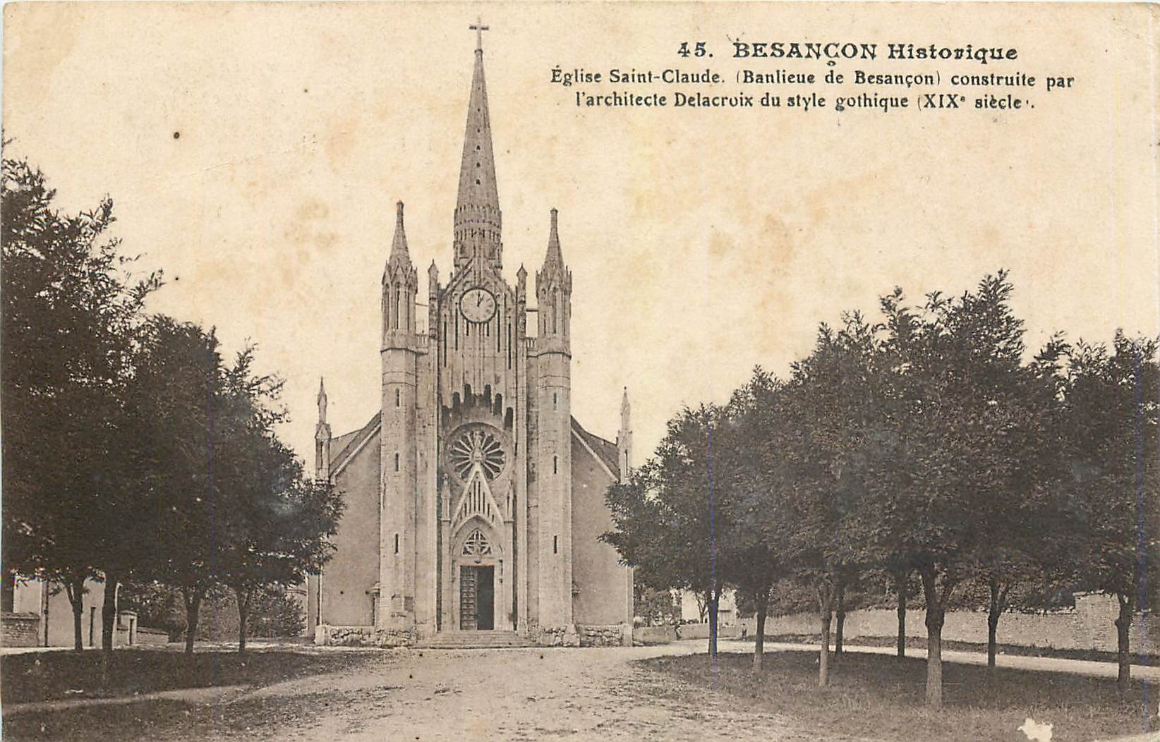 CPA Besancon Historique Eglise Saint Claude Banlieu de Besancon 