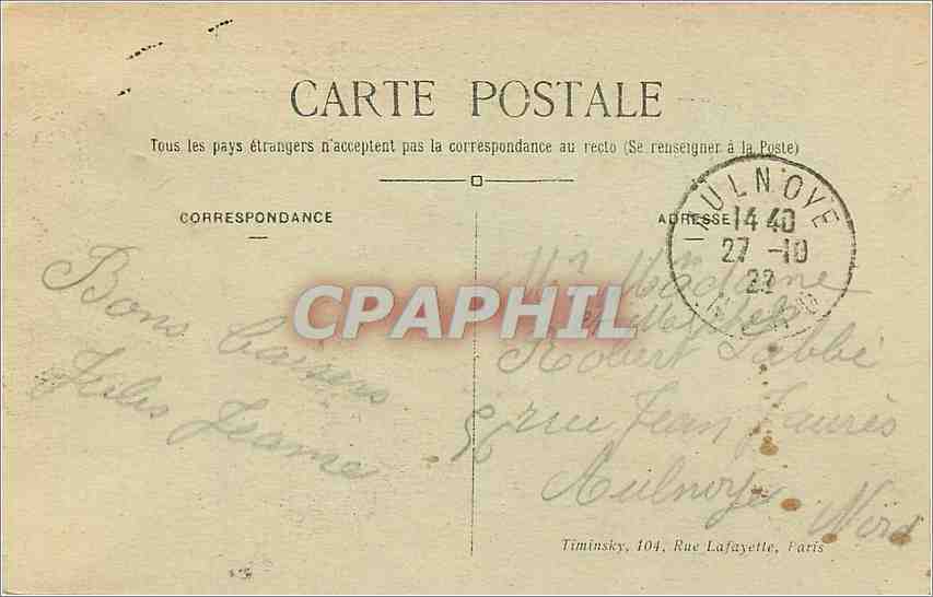 CPA Senlis Facade de la nouvelle Gare  — Rückseite