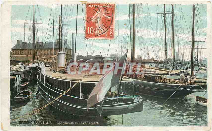 Deauville - Les yachts et l'avant-port — éditeur F. Deauville, n° de série non visible