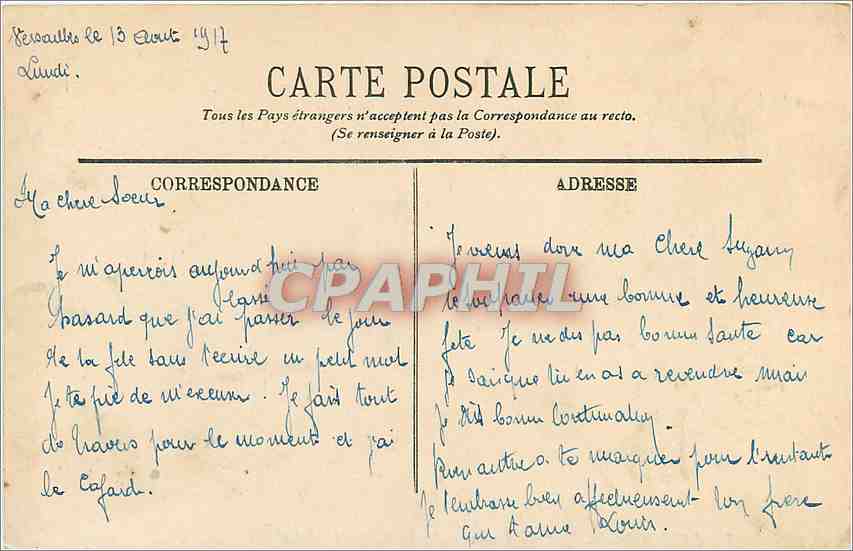 CPA Jardin de Versailles La Flotille du Canal Bateaux — Verso