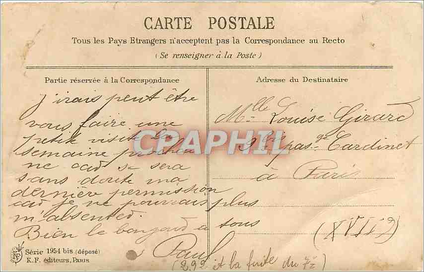 CPA Souvenir Affecteux Fleurs — Rückseite