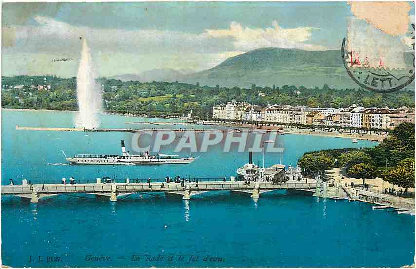 CPA Geneve La Rade et le Jet d'eau 