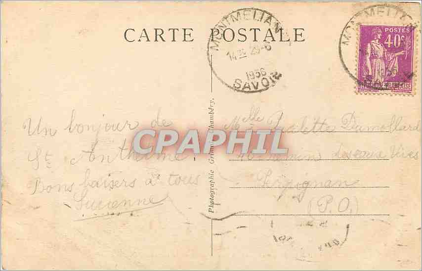 CPA Le Clos Saint Anthelme Chignin Savoie Le chevet de la chapelle et la tour de l'Oraison — Rückseite