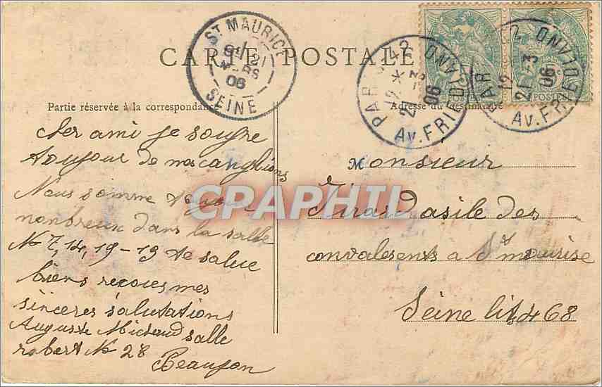 CPA Paris Eglise Saint Gervais  — Verso