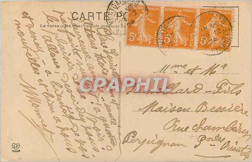 CPA Environs de Bagneres de Bigorre Gripp Cascade du Tourmalet  — Verso