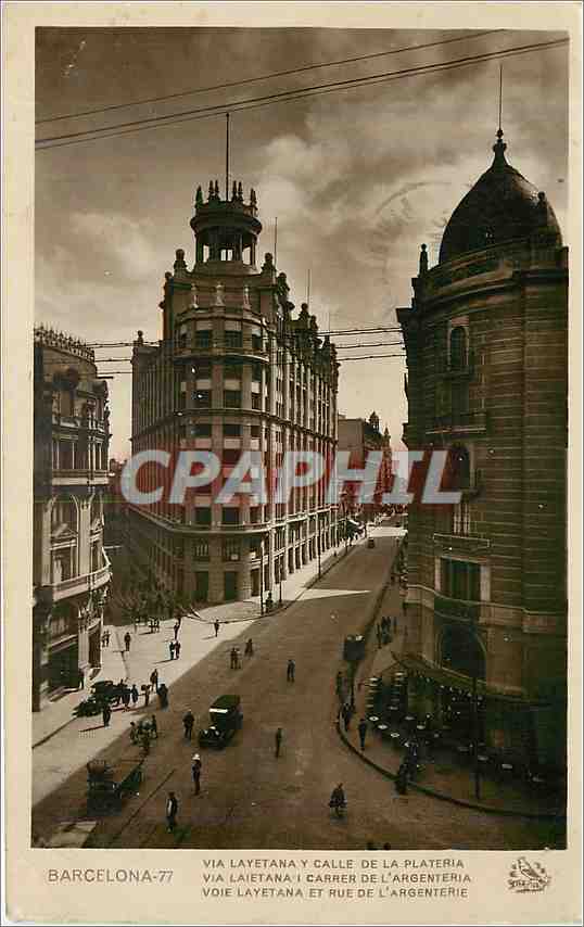 CPA Barcelona Via Lateyana y Calle de la Plateria 