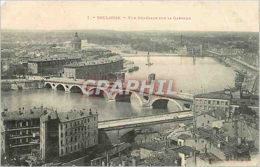 Toulouse — Allgemeiner Blick über die Garonne — Verlag: Toulouse Postkarte