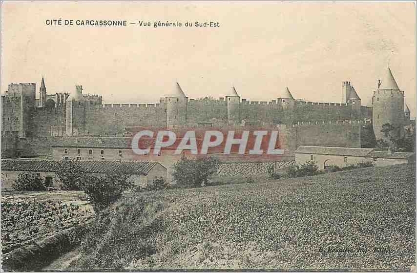 CPA Cite de Carcassonne Vue generale du Sud Est 