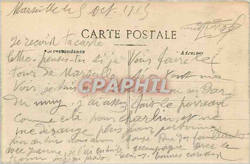 CPA Marseille Le Fort St Jean  — Rückseite