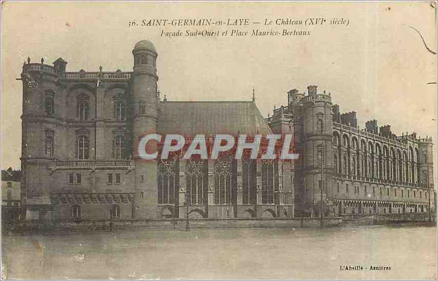 CPA Saint Germain en Laye Le Chateau Facade Sur Ouest et Place Maurice Berteaux 