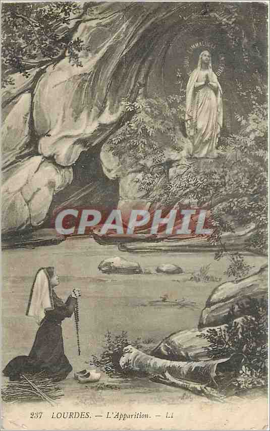CPA Lourdes L'Apparition 