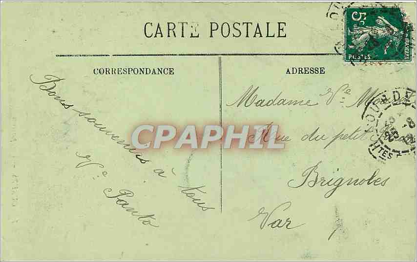 CPA Lourdes L'Apparition  — Verso