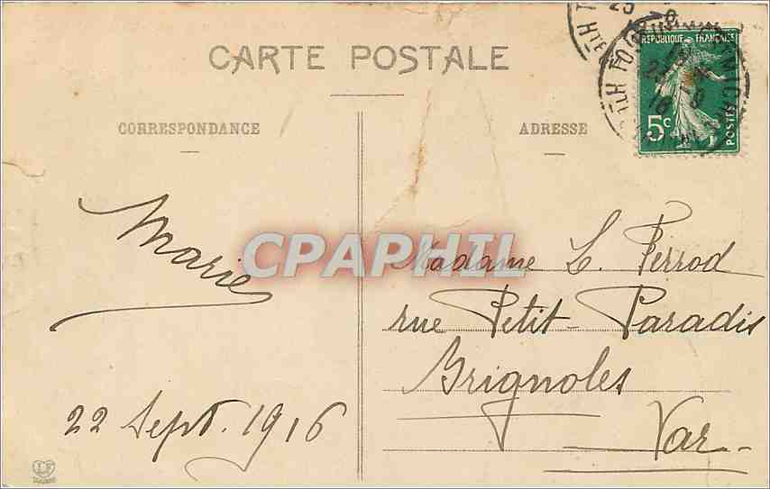 CPA Toulouse Le Jardin Royal  — Verso