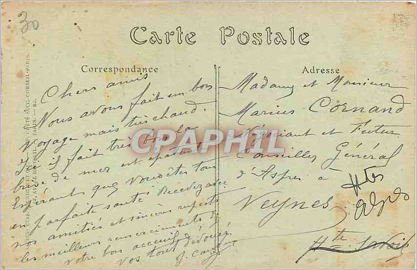 CPA Cannes La Promenade de la Croisette et le Mont Chevalier  — Rückseite