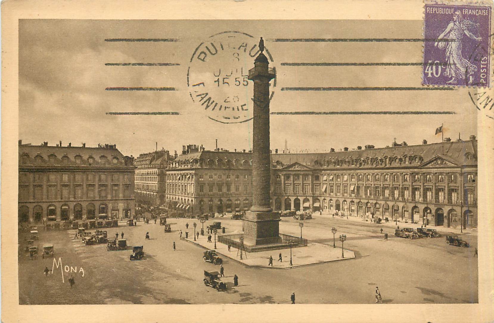 CPA Paris La Place et la Colonne Vendome 