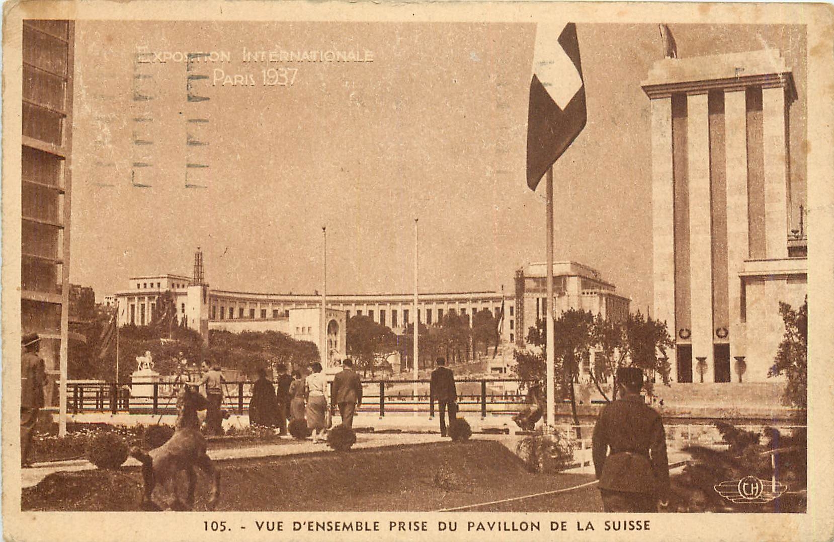 CPA Exposition Internationale Paris 1937 Vue d'ensemble prise du Pavillon de la Suisse 