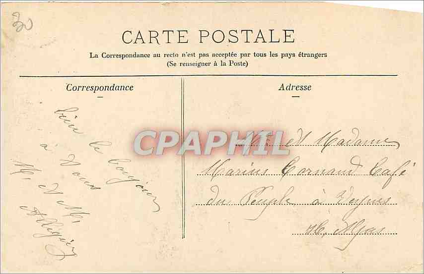 CPA Lyon Fontaine Bartholdi  — Rückseite