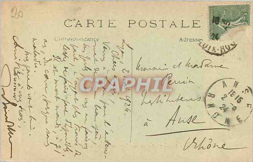 CPA Lyon Le Pont du Palais de Justice  — Verso