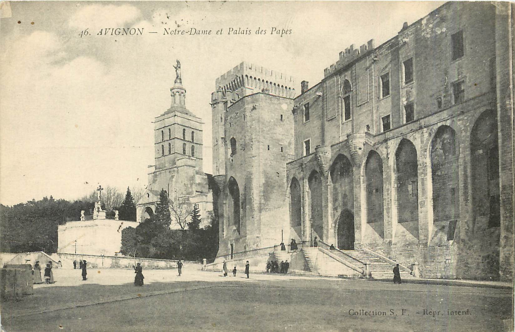 CPA Avignon Notre Dame et Palais des Papes 